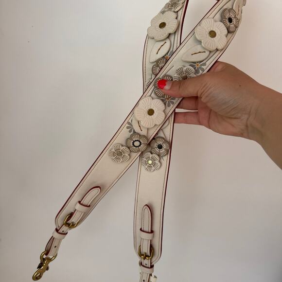 Coach Novelty Tea Rose Bag Replacement Strap Chalk HU - Picture 4 of 5